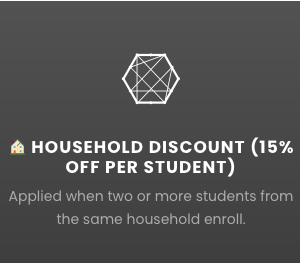 Household Discount 15% OFF  (  2+students)